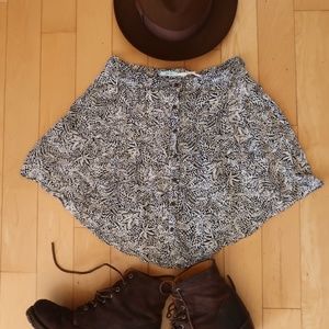 Urban Outfitters Blue Patterned Mini Skirt 0